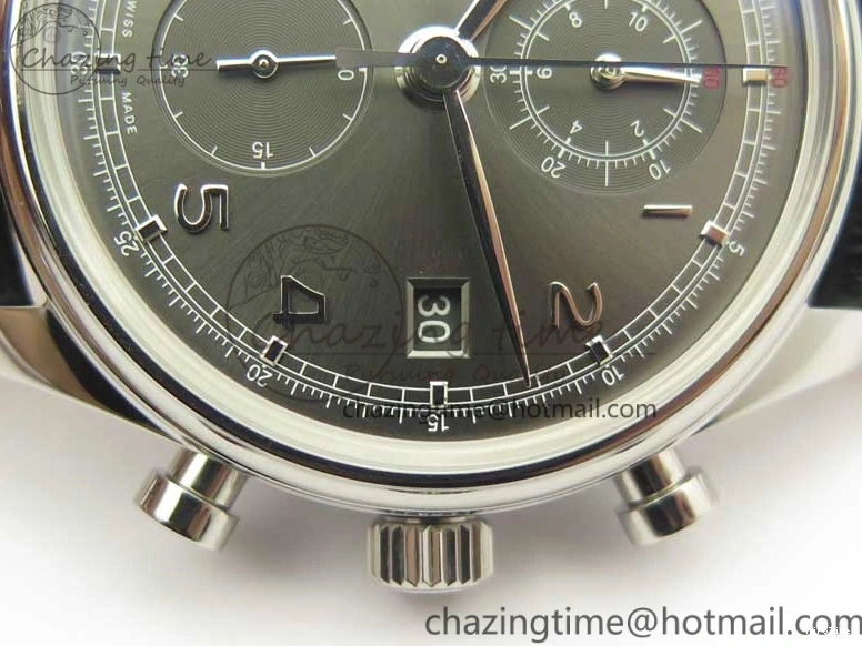 MIROTIME 0213 Portuguese Chrono SS ZF 1:1 Best Edition Gray Dial SS On Black Leather Strap A ZipUp 7215